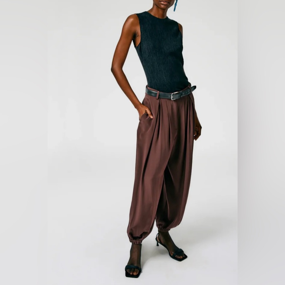 Tibi Eco Silk Pleated Balloon Pant 2 Long